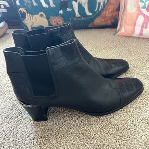 Black Leather Ankle Boots